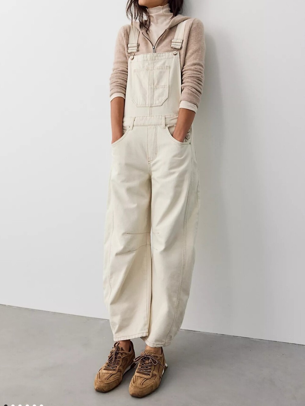 We The Free Good Luck Barrel Overalls In Tan